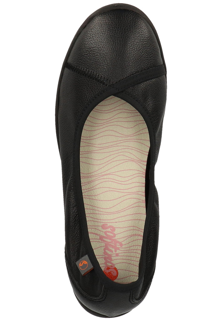 softinos Ballerinas Lederimitat Schwarz