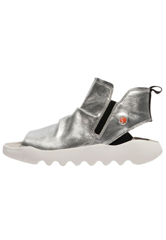 softinos Sandalen Leder Silber/Weiß