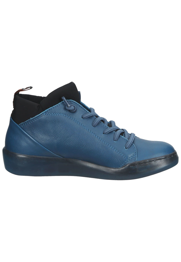 softinos Sneaker Leder Blau/Schwarz