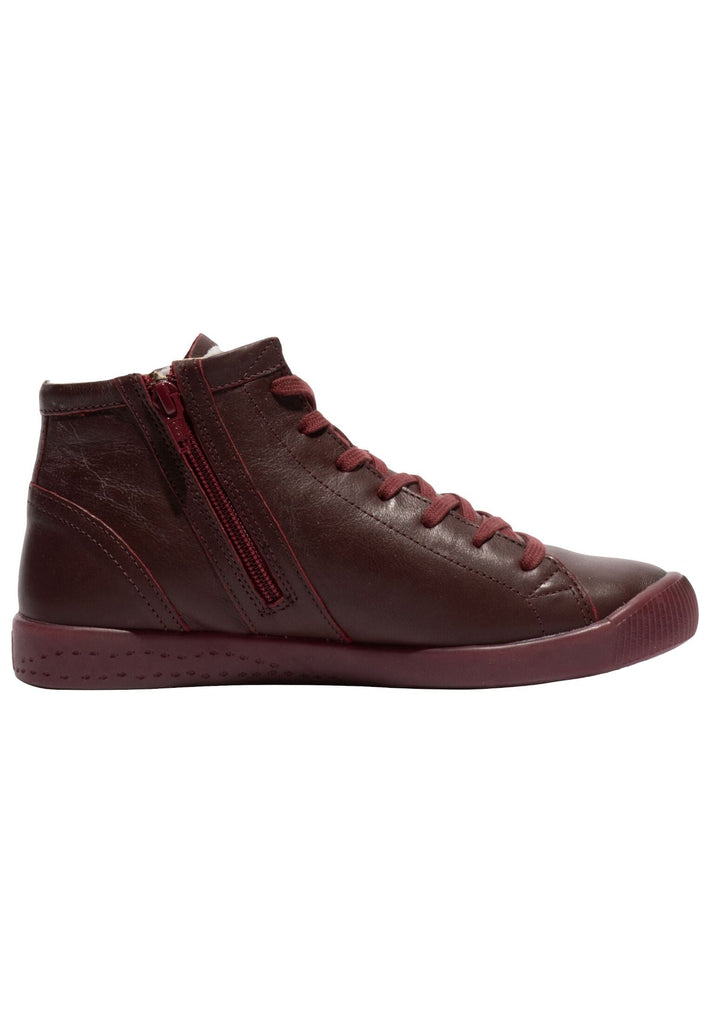softinos Sneaker Leder Dunkelrot Warmfutter