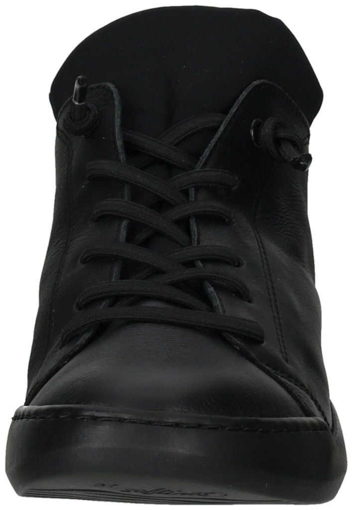 softinos Sneaker Leder/Textil Schwarz/Schwarz