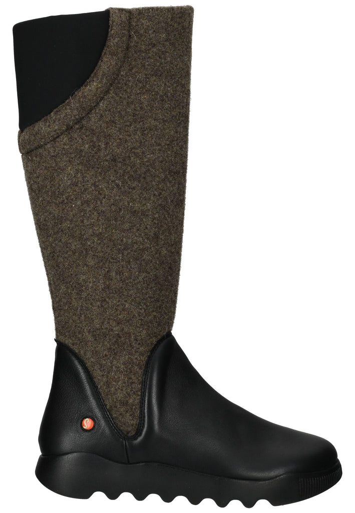 softinos Stiefel Leder/Textil Schwarz/Braun