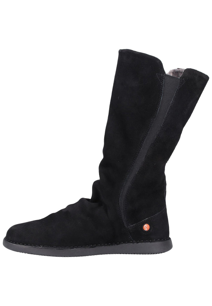 softinos Stiefel Veloursleder Schwarz