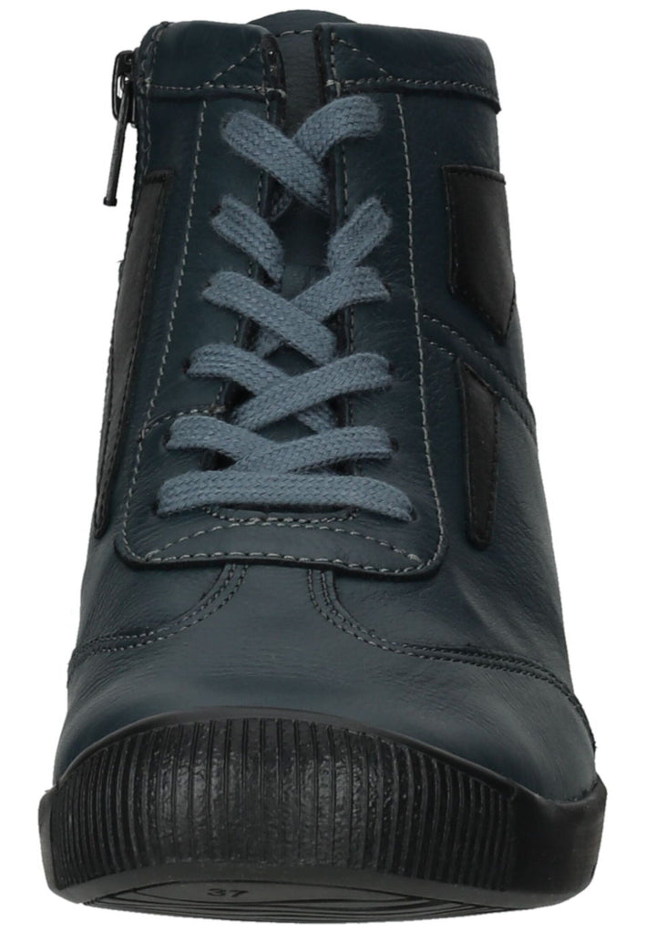 softinos Stiefelette Leder Blau/Schwarz