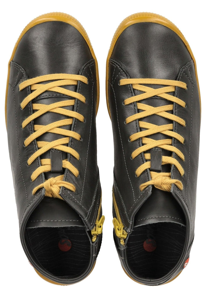 softinos Stiefelette Leder Dunkelgrau Warmfutter