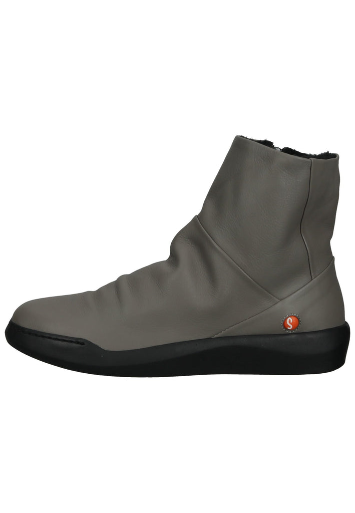softinos Stiefelette Leder Grün Warmfutter