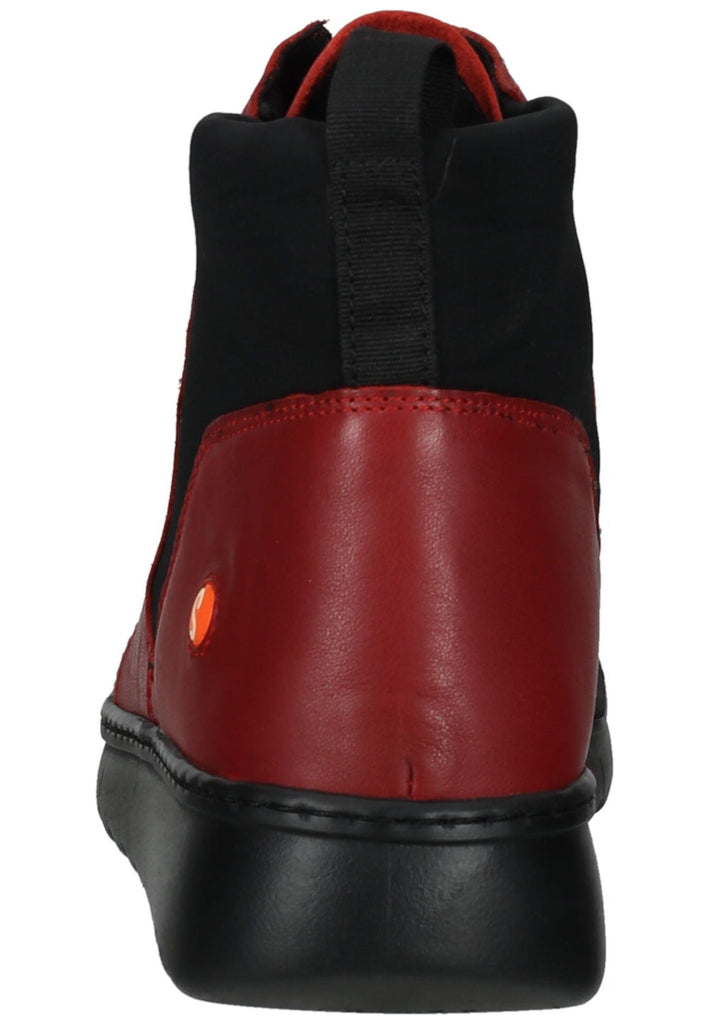 softinos Stiefelette Leder Rot/Schwarz