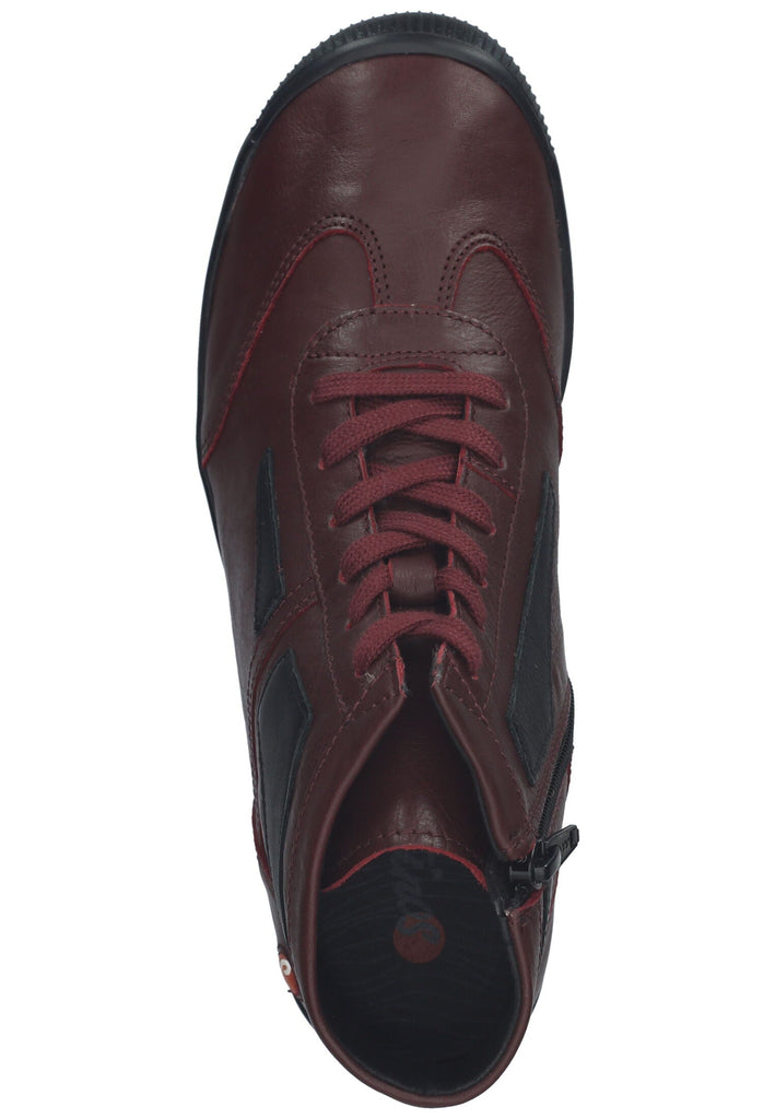 softinos Stiefelette Leder Rot/Schwarz