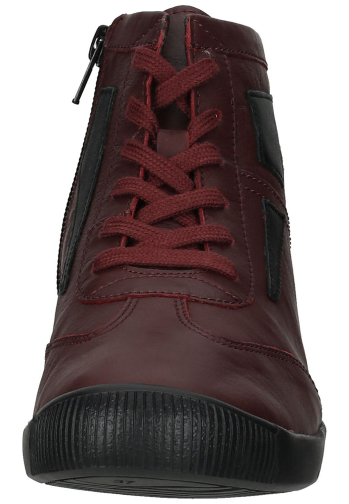 softinos Stiefelette Leder Rot/Schwarz