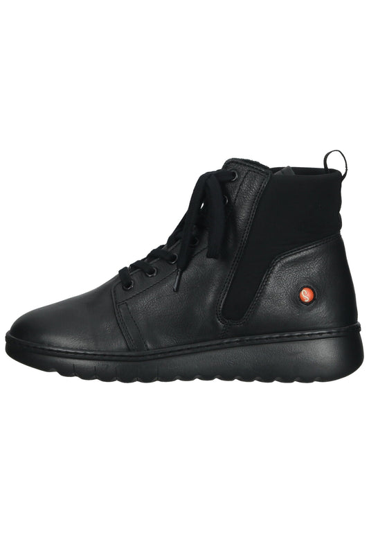 softinos Stiefelette Leder Schwarz/Schwarz