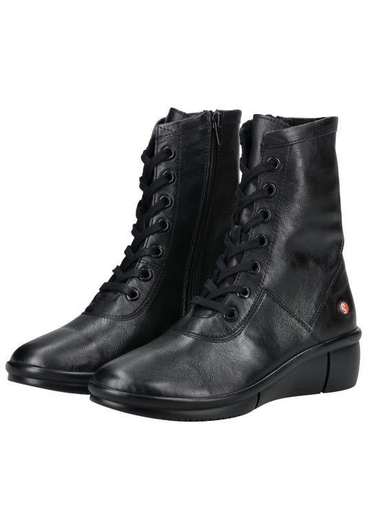 softinos Stiefelette Leder Schwarz Warmfutter