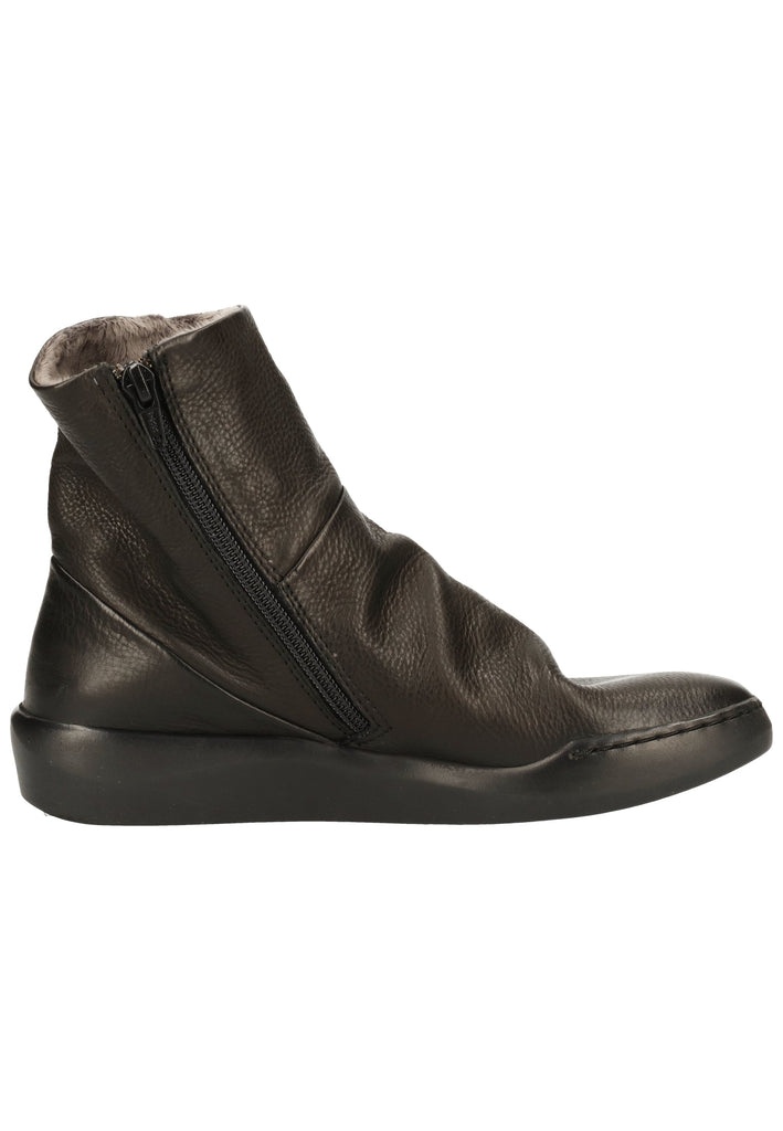 softinos Stiefelette Leder Schwarz Warmfutter