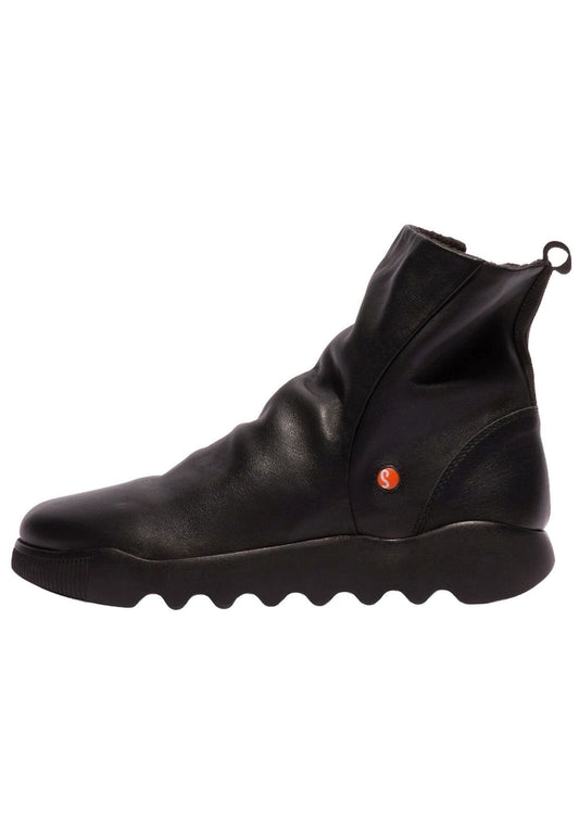 softinos Stiefelette Leder Schwarz Warmfutter