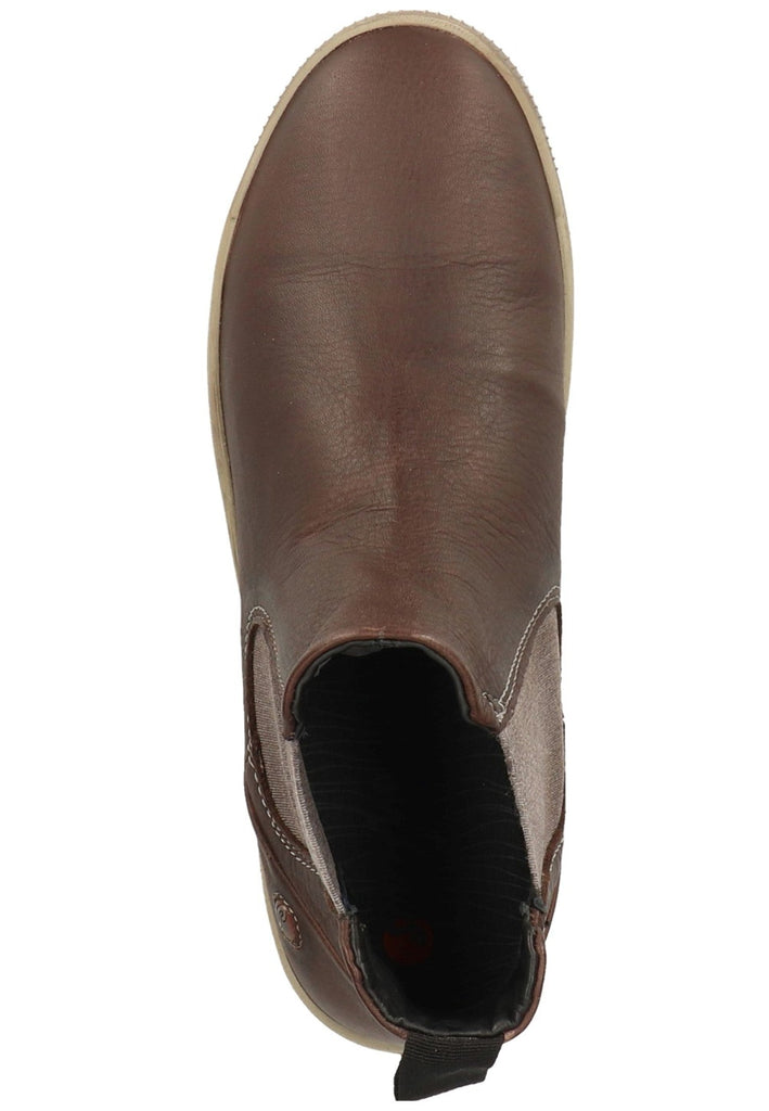 softinos Stiefelette Leder/Textil Dunkelbraun