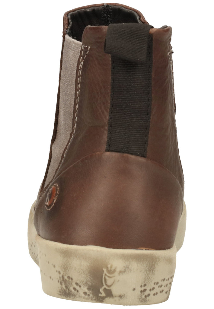 softinos Stiefelette Leder/Textil Dunkelbraun