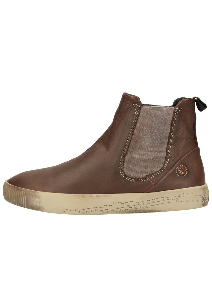 softinos Stiefelette Leder/Textil Dunkelbraun