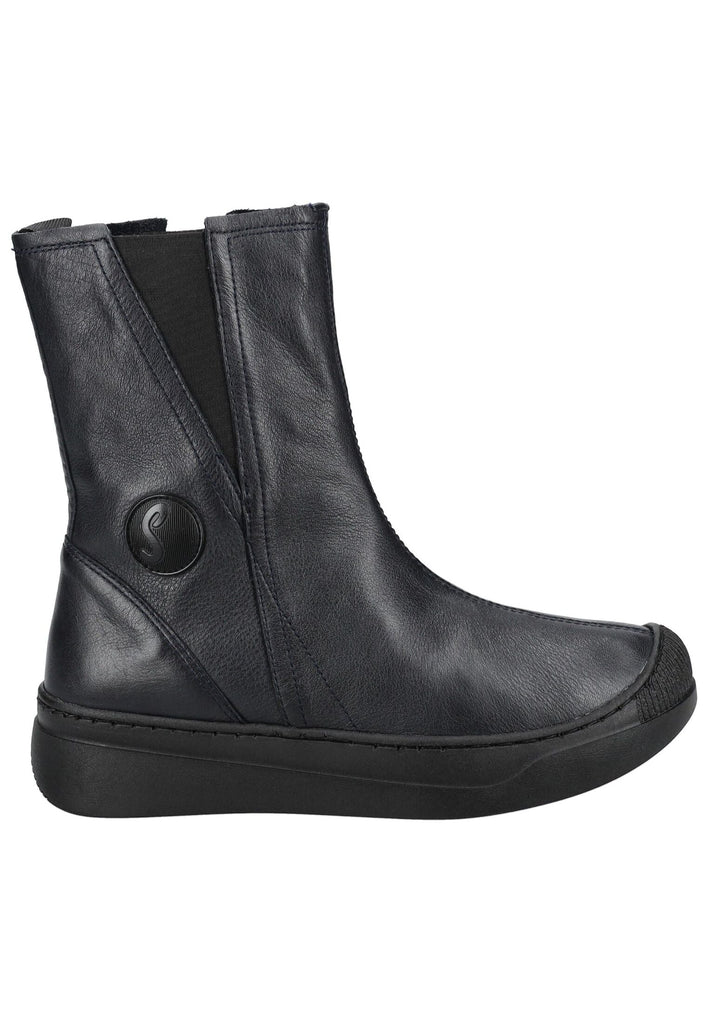 softinos Stiefelette Leder/Textil Navy/Schwarz