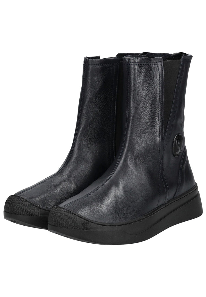 softinos Stiefelette Leder/Textil Navy/Schwarz