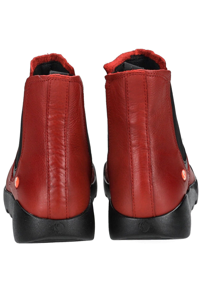 softinos Stiefelette Leder/Textil Rot/Schwarz