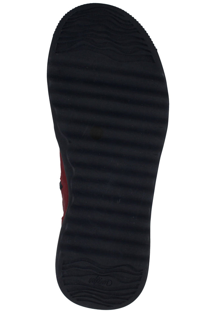 softinos Stiefelette Leder/Textil Rot/Schwarz