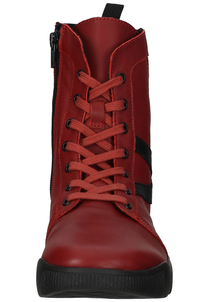 softinos Stiefelette Leder/Textil Rot/Schwarz