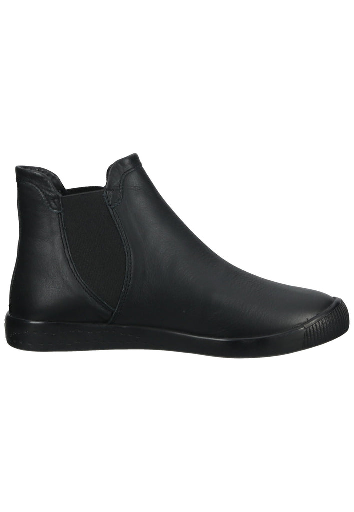 softinos Stiefelette Leder/Textil Schwarz