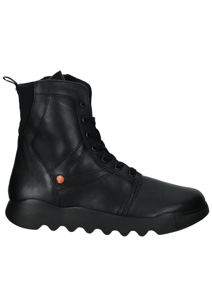 softinos Stiefelette Leder/Textil Schwarz/Schwarz
