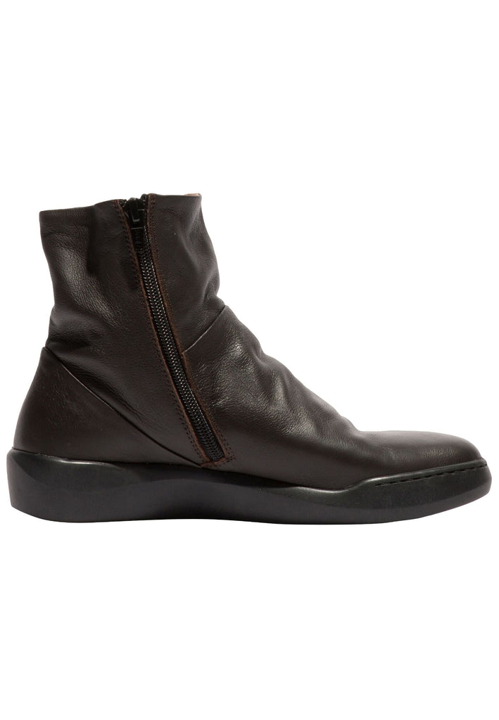 softinos Stiefelette Leder/Textil Schwarz Warmfutter