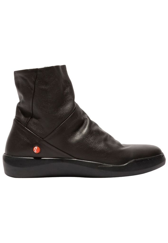 softinos Stiefelette Leder/Textil Schwarz Warmfutter