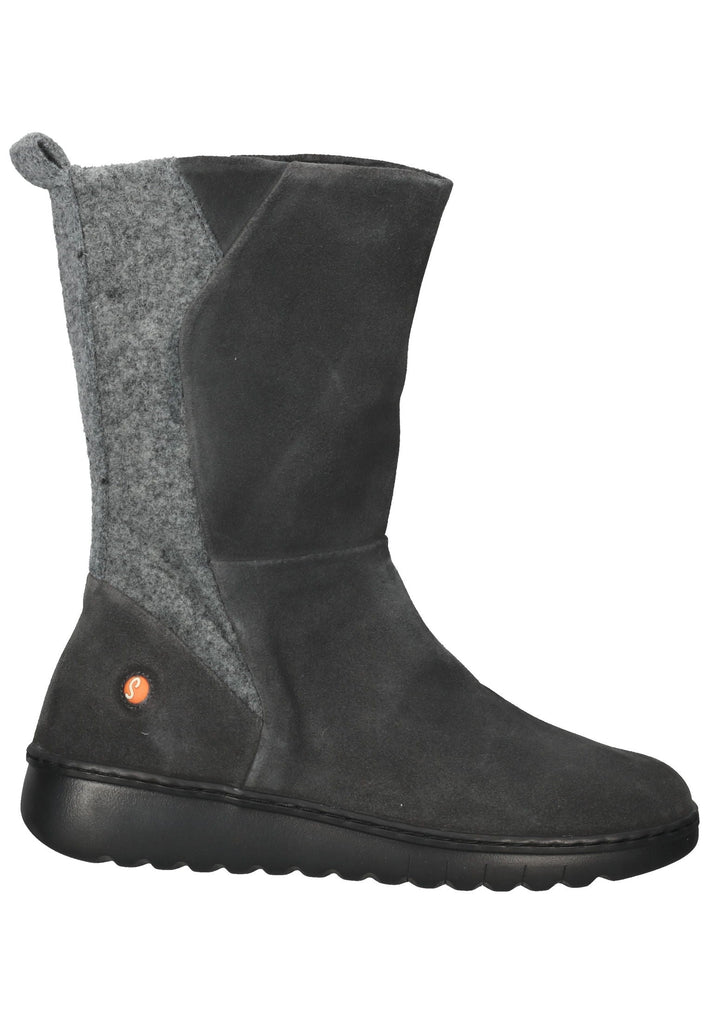 softinos Stiefelette Veloursleder Grau