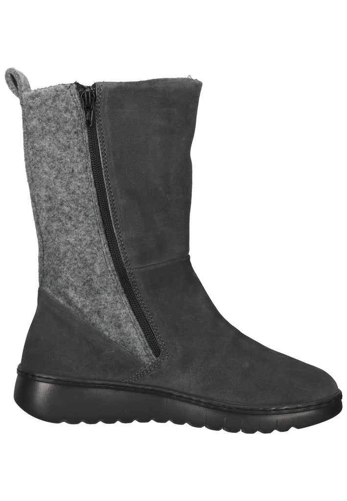 softinos Stiefelette Veloursleder Grau