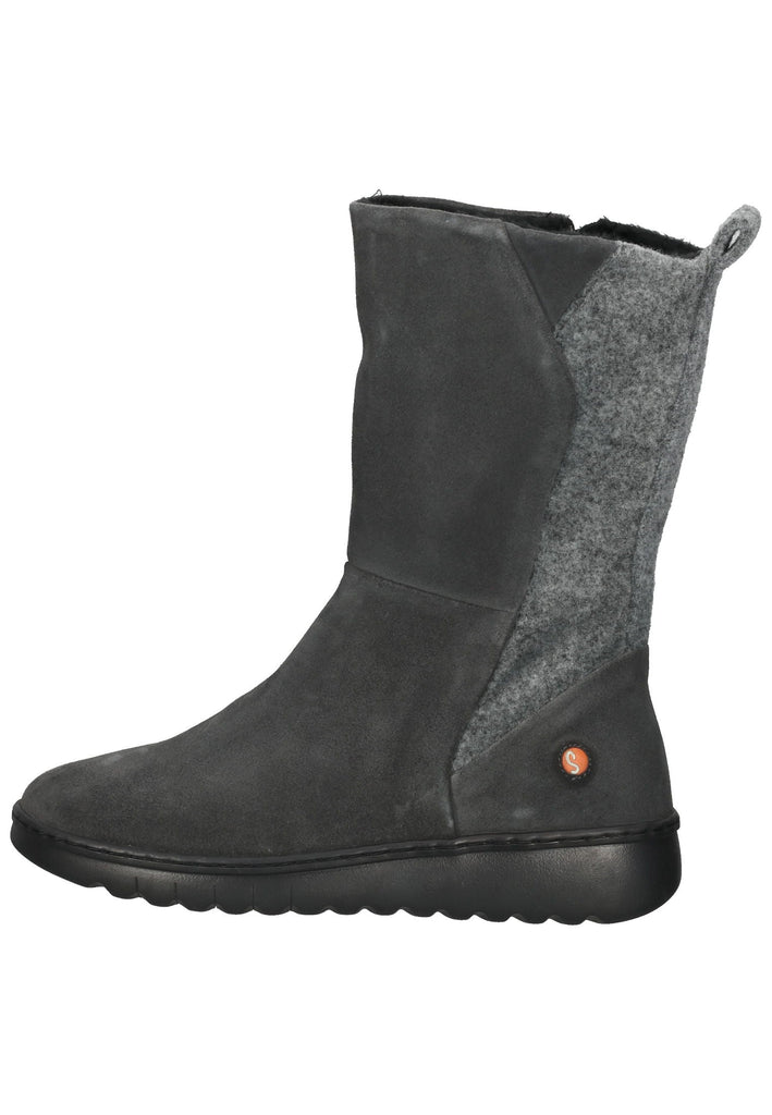 softinos Stiefelette Veloursleder Grau