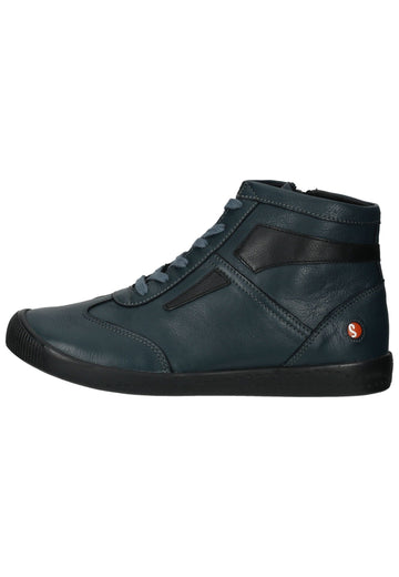 Stiefeletten softinos Stiefelette Leder Blau/Schwarz