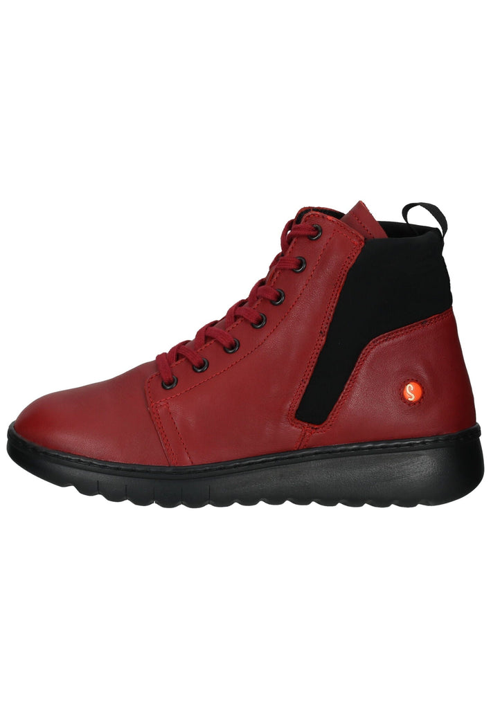 Stiefeletten softinos Stiefelette Leder Rot/Schwarz