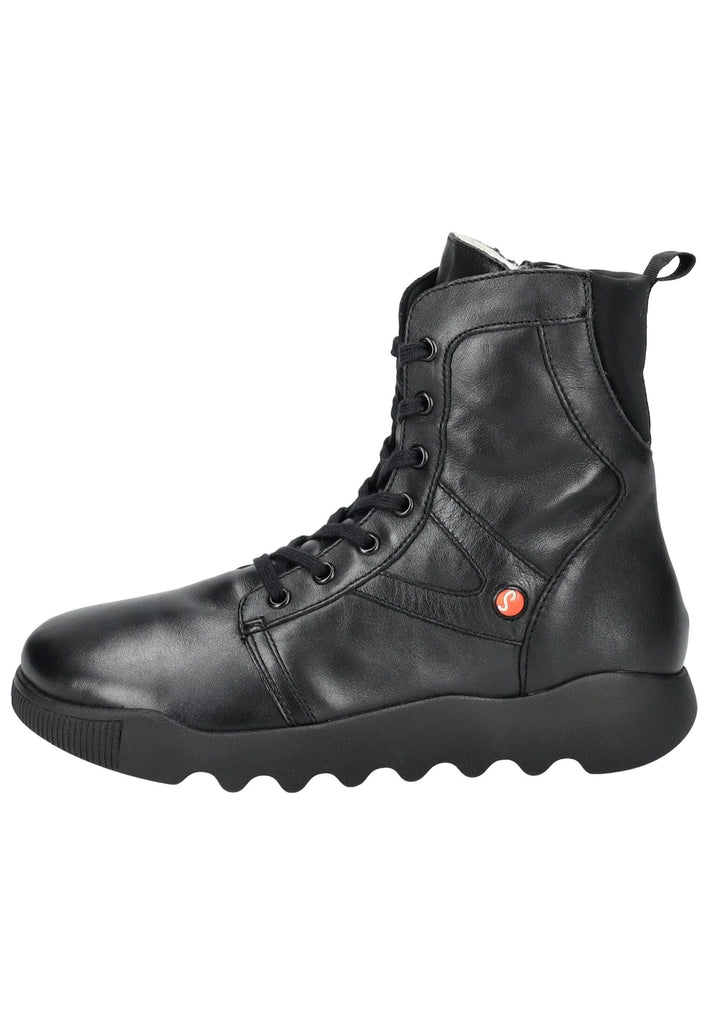 Stiefeletten softinos Stiefelette Leder Schwarz/Schwarz Warmfutter