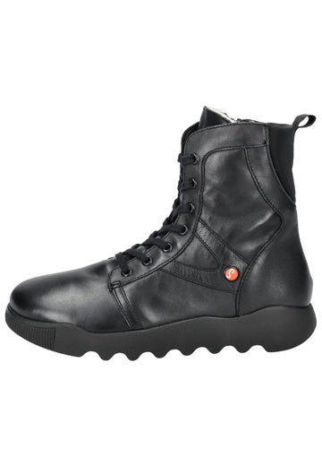 Stiefeletten softinos Stiefelette Leder Schwarz/Schwarz Warmfutter
