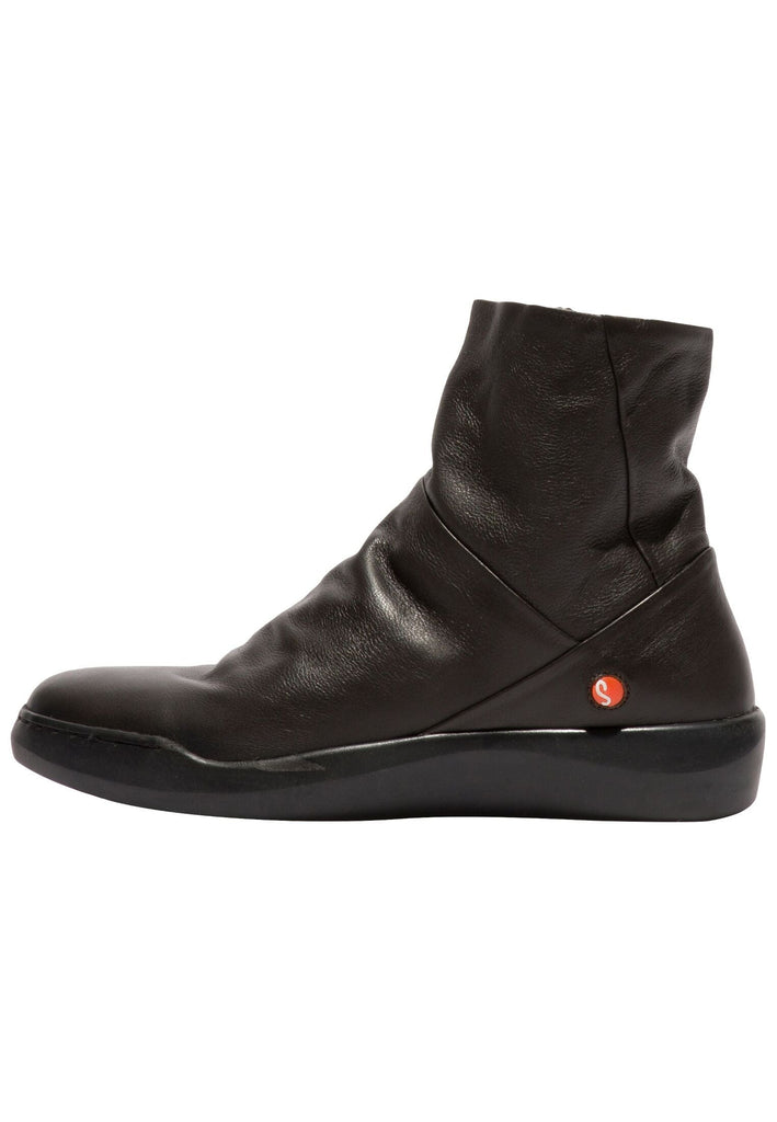 Stiefeletten softinos Stiefelette Leder/Textil Schwarz Warmfutter