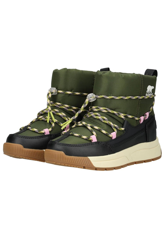 SOREL Stiefel Lederimitat/Textil Schwarz/Grün