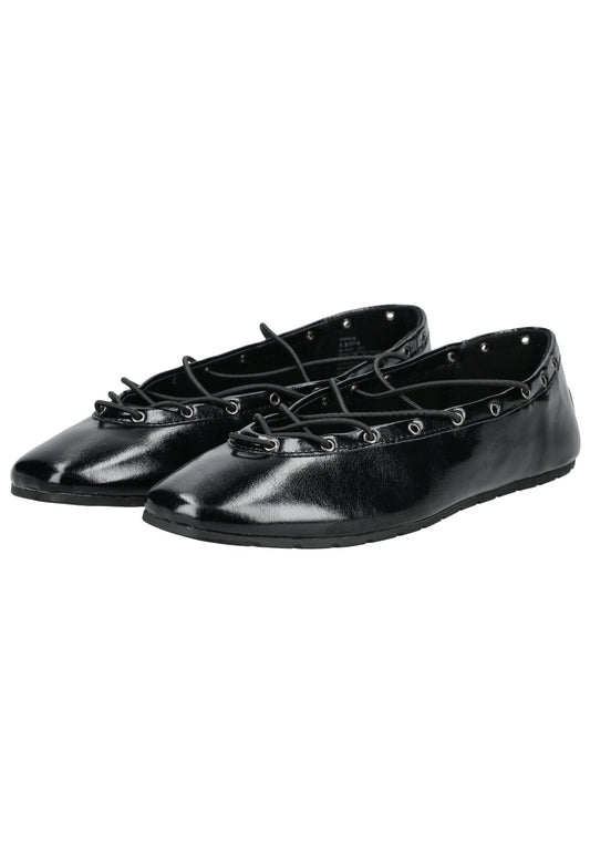 Steve Madden Ballerinas Lederimitat Schwarz Lack