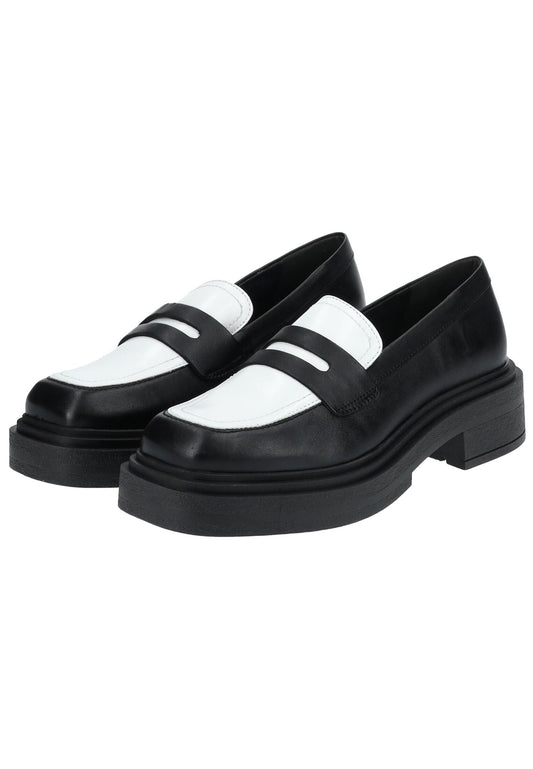 Steve Madden Slipper Leder/Synthetik Schwarz/Weiß