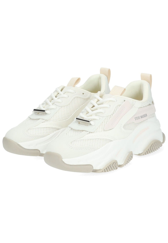 Steve Madden Sneaker Lederimitat/Mesh Weiß/Beige