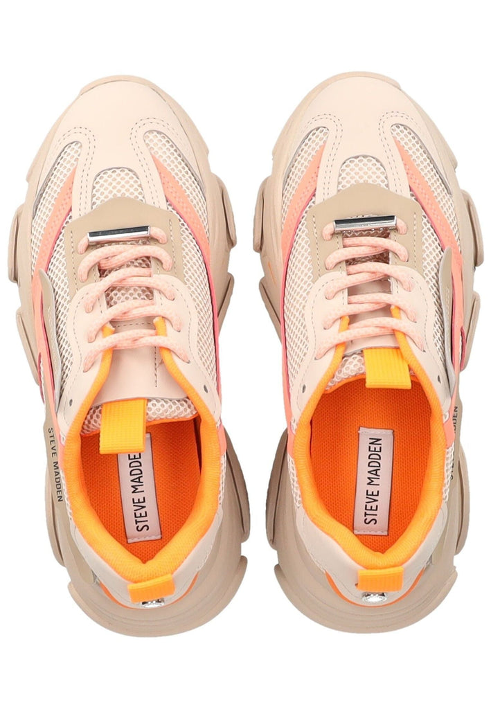 Steve Madden Sneaker Lederimitat/Textil Grau/Orange