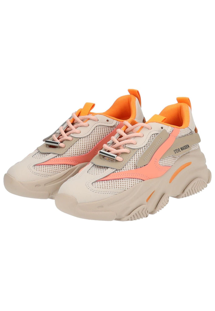 Steve Madden Sneaker Lederimitat/Textil Grau/Orange