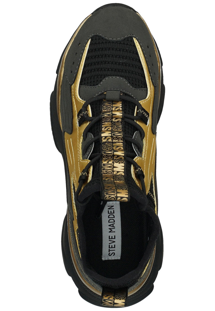 Steve Madden Sneaker Lederimitat/Textil Schwarz/Gold