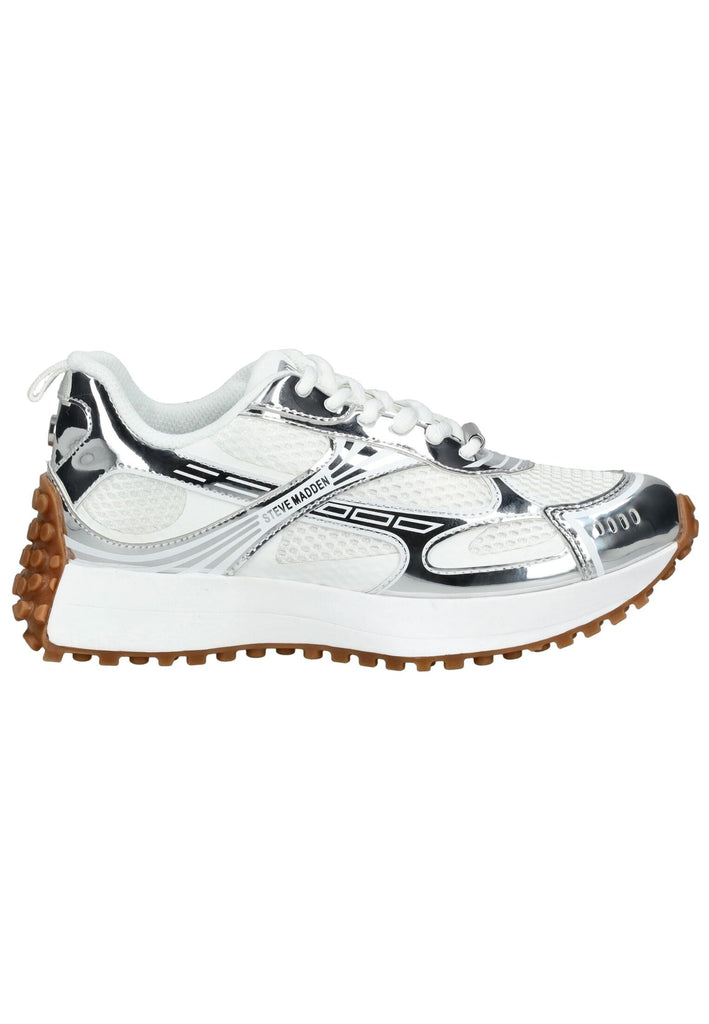 Steve Madden Sneaker Lederimitat/Textil Weiß/Silber