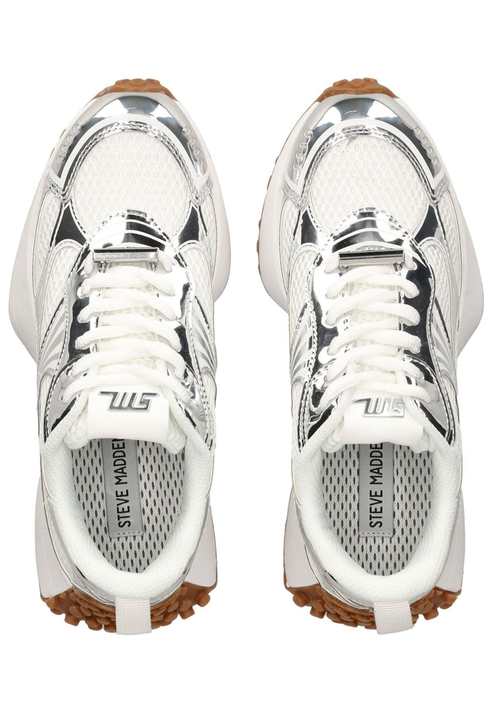 Steve Madden Sneaker Lederimitat/Textil Weiß/Silber