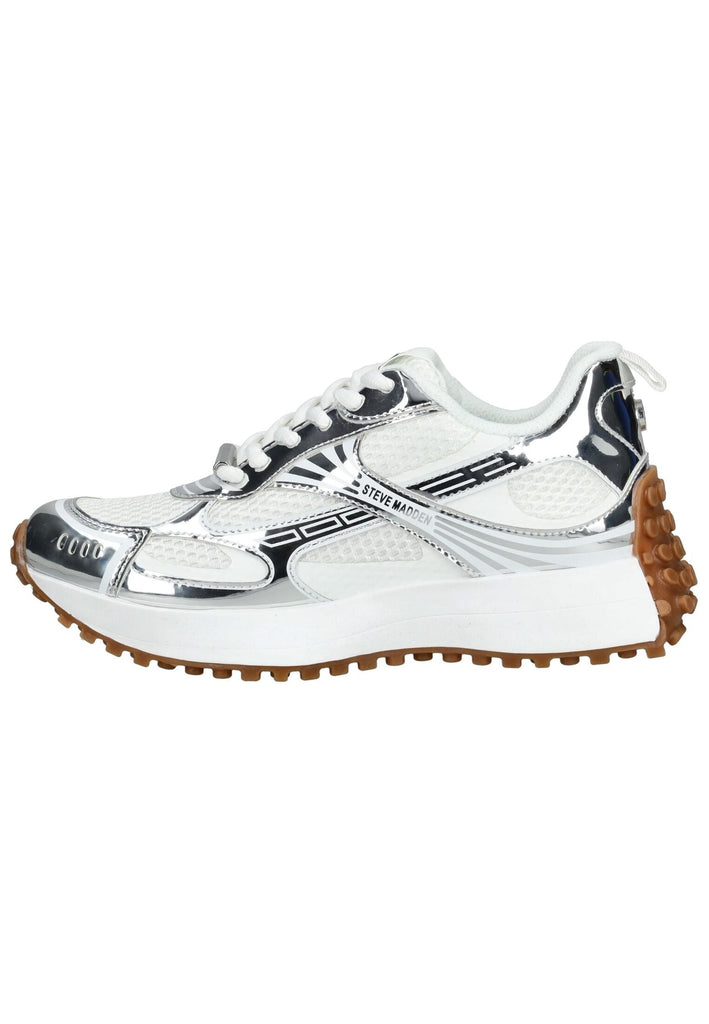 Steve Madden Sneaker Lederimitat/Textil Weiß/Silber