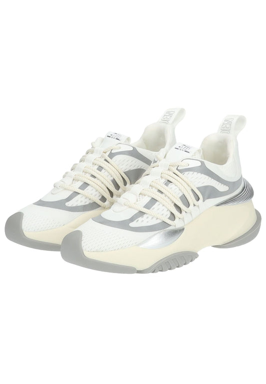 Steve Madden Sneaker Lederimitat/Textil Weiß/Silber