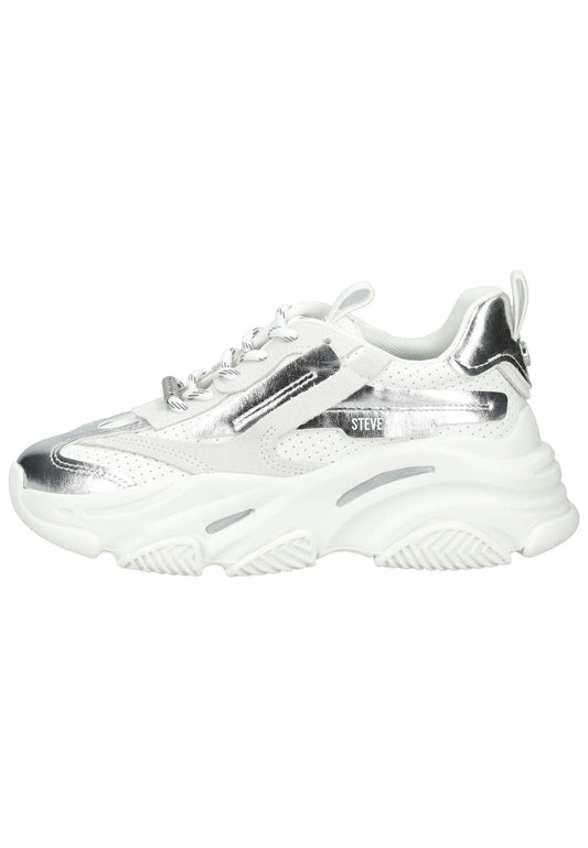 Steve Madden Sneaker Lederimitat Weiß/Silber