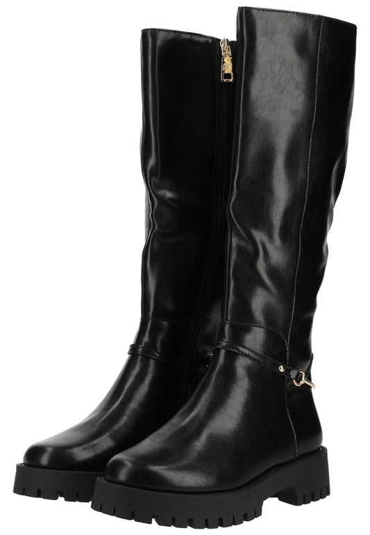 Steve Madden Stiefel Leder Schwarz/Schwarz